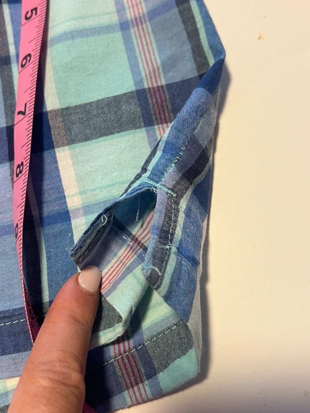 Old Navy Blue Plaid Pajama Shorts - Picture 5 of 7